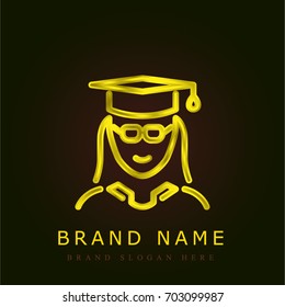 Student golden metallic logo