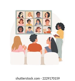 Student government isolated cartoon vector illustration. High school activity, student club, democracy, political campaign, zoom teleconference, group chat, social freedom vector cartoon.