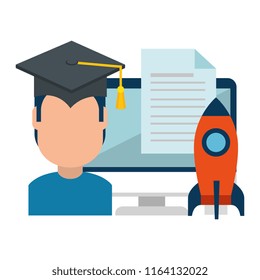 student graduated with computer and rocket