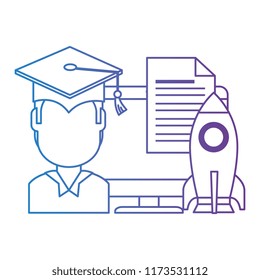 student graduated with computer and rocket