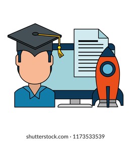 student graduated with computer and rocket