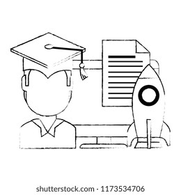 student graduated with computer and rocket