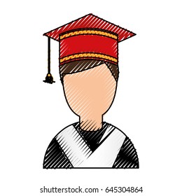 student graduated with hat avatar character