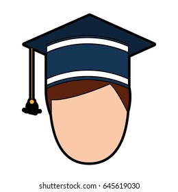 student graduated with hat avatar character