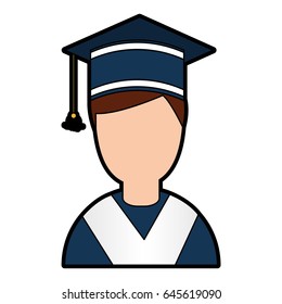 student graduated with hat avatar character