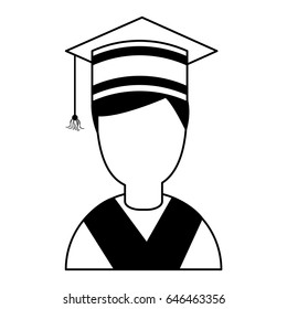 student graduated with hat avatar character