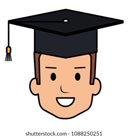 student graduated head avatar character