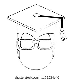 student graduated head avatar character