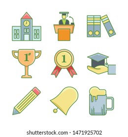 student graduated icon set collection,eps 10