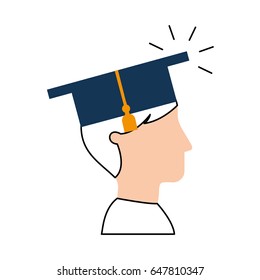 student graduated isolated icon