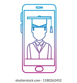 student graduated in smartphone