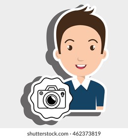 student graduation camera photos vector illustration eps 10