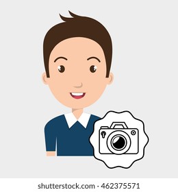 student graduation camera photos vector illustration eps 10