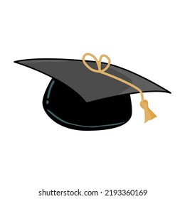 Student Graduation Cap Doodle Icon For Web Design Isolated On White Background