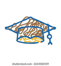 student graduation cap doodle icon sketch vector. student graduation cap sign. isolated symbol illustration