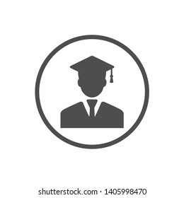 student with graduation cap icon symbol