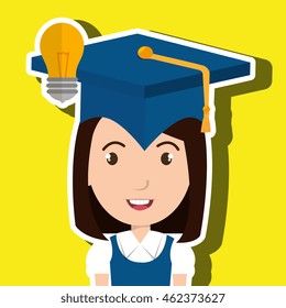 student graduation cap idea vector illustration eps 10