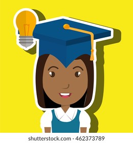 student graduation cap idea vector illustration eps 10