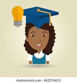 student graduation cap idea vector illustration eps 10