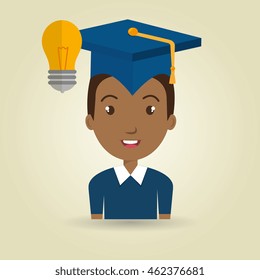student graduation cap idea vector illustration eps 10