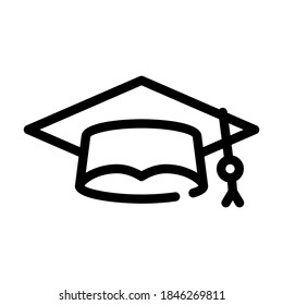 student graduation cap line icon vector. student graduation cap sign. isolated contour symbol black illustration