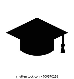 student graduation cap shape symbol icon