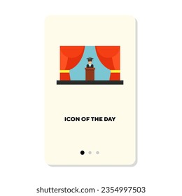 Student graduation ceremony flat icon. School, university, diploma isolated vector sign. Education and development concept. Vector illustration symbol elements for web design and apps