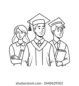 
Student graduation continuous vector Illustration