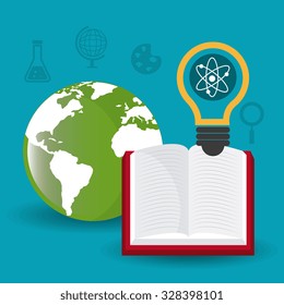 Student graduation design over blue background, vector illustration eps10