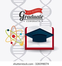 Student graduation design over white background, vector illustration eps10