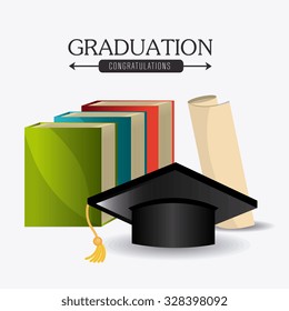 Student graduation design over white background, vector illustration eps10