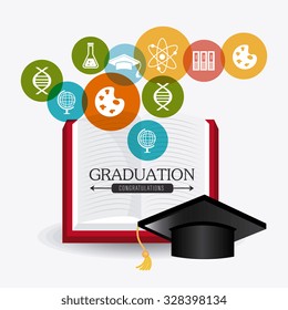 Student graduation design over white background, vector illustration eps10