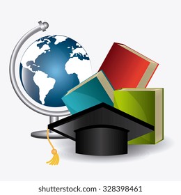 Student graduation design over white background, vector illustration eps10