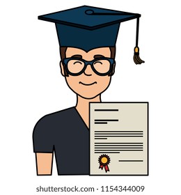 student graduation with diploma