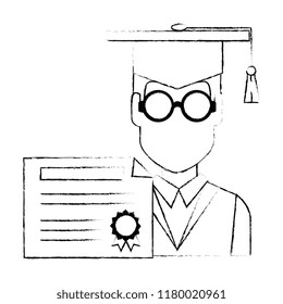 student graduation with diploma