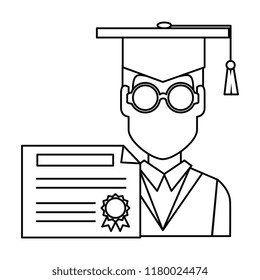 student graduation with diploma