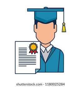 student graduation with diploma