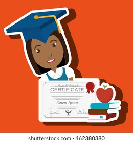 student graduation diploma book vector illustration eps 10