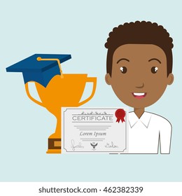 student graduation diploma trophy vector illustration eps 10