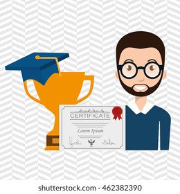student graduation diploma trophy vector illustration eps 10