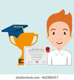 student graduation diploma trophy vector illustration eps 10