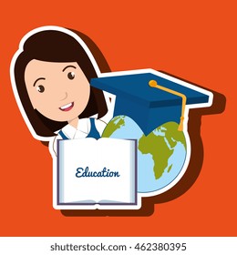 student graduation diploma world vector illustration eps 10