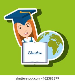 student graduation diploma world vector illustration eps 10