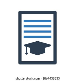 student graduation document icon sign symbol