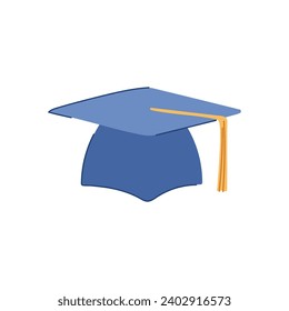 student graduation hat cartoon. degree school, education academy, study black student graduation hat sign. isolated symbol vector illustration