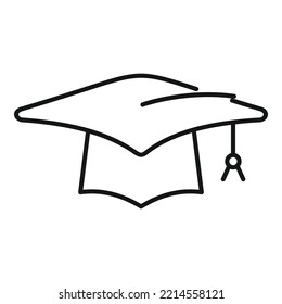 Student graduation hat icon outline vector. School graduate. Academic cap