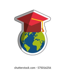 Student graduation hat icon vector illustration graphic design