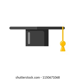 Student graduation hat isolated on white background. Graduation cap. Symbol of education icon. Vector illustration.