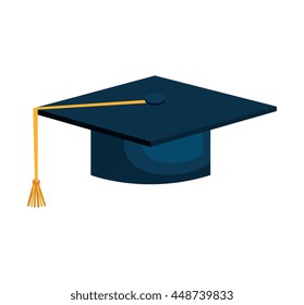 Student graduation hat, vector illustration graphic design.