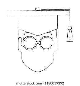 student graduation head with hat